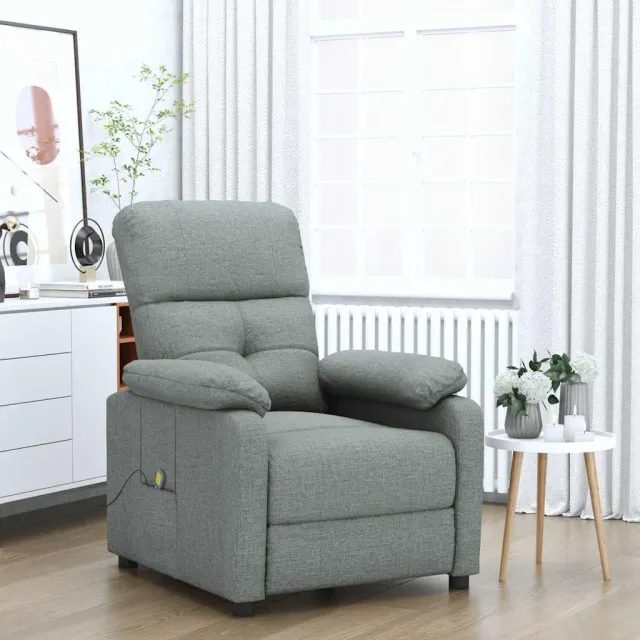 vidaXL Massagestoel stof donkergrijs