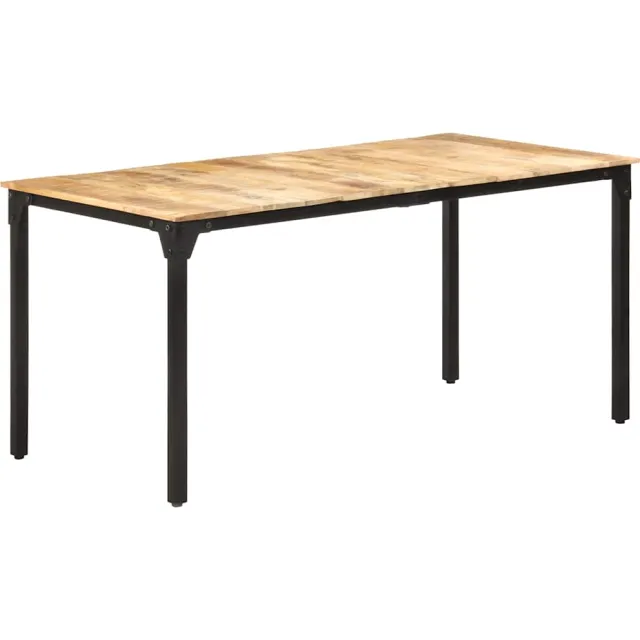 vidaXL Eettafel 160x80x76 cm ruw mangohout Bruin