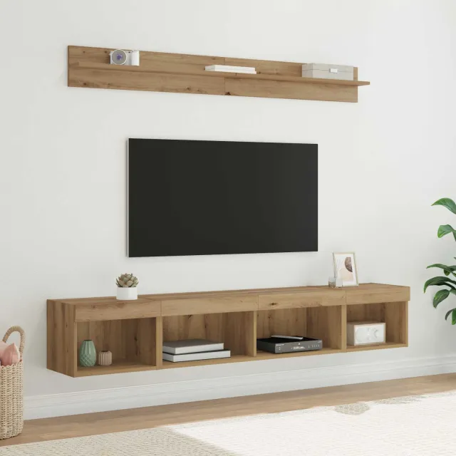 vidaXL TV Wandkast Set 5 st Artisan Eiken Bewerkt hout Bruin
