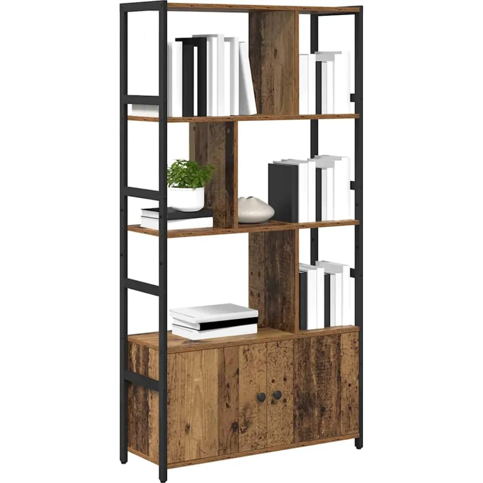 vidaXL Boekenkast 80 x 30 x 155,5 cm Bewerkt hout Oud hout Bruin