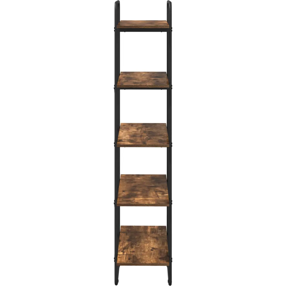 vidaXL Boekenrek 5-laags 80 x 35 x 175,5 cm PB Gerookt eiken, foto 3