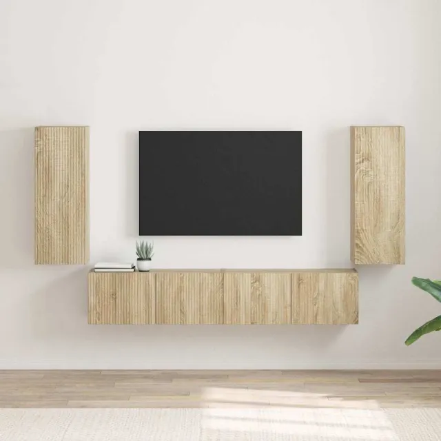 vidaXL TV Wandkast 2 st Sonoma Bewerkt hout Bruin