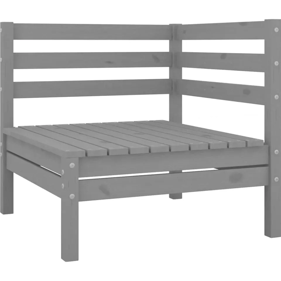 vidaXL 4-delige Loungeset massief grenenhout grijs