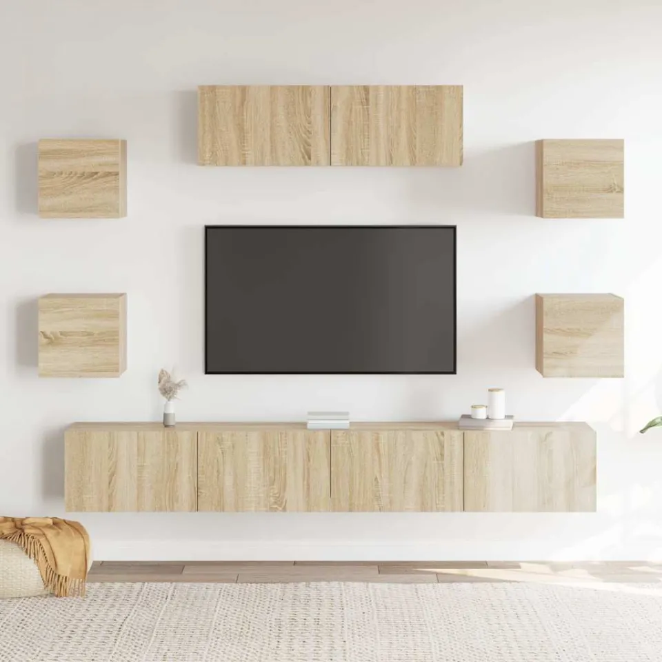 vidaXL 7-delige Tv-meubelset bewerkt hout sonoma eikenkleurig, foto 3