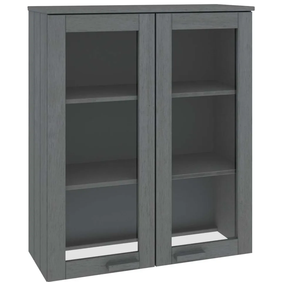 vidaXL Opzetkast HAMAR 85x35x100 cm massief grenenhout donkergrijs