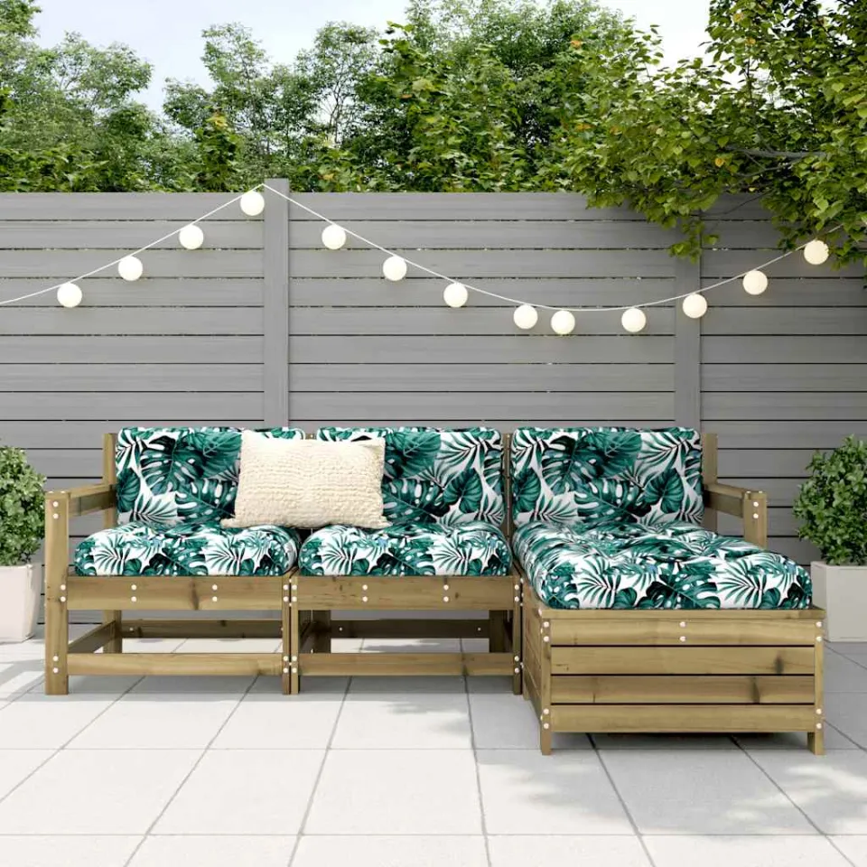 vidaXL 4-delige Loungeset geïmpregneerd grenenhout bruin, foto 2