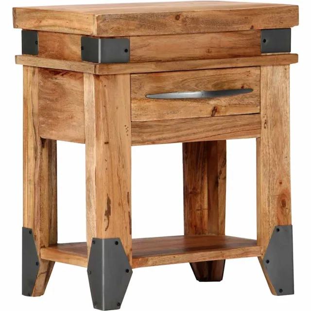 vidaXL Nachtkastje 40x30x51 cm massief acaciahout Bruin