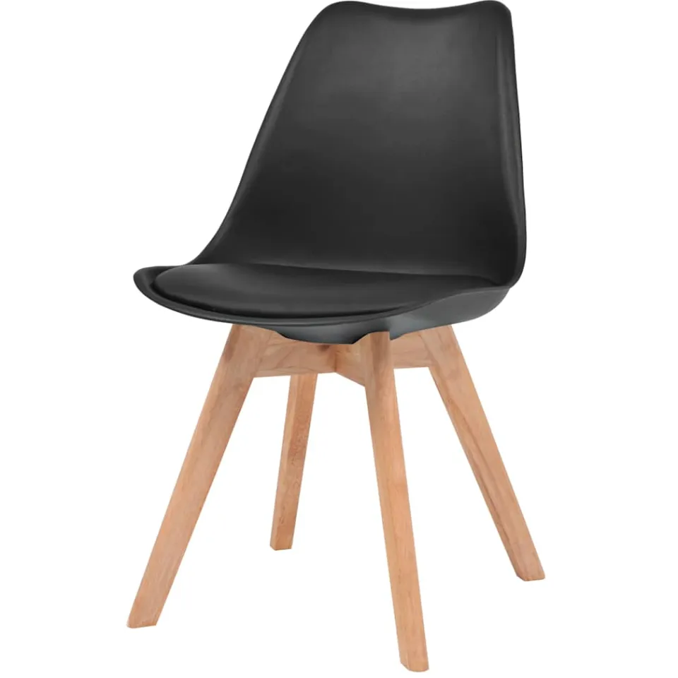 vidaXL Eetkamerstoelen 4 st kunststof zwart, foto 2