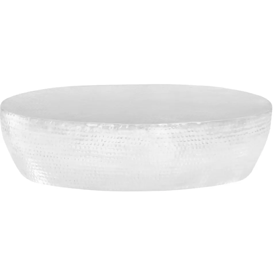 vidaXL salontafel 100x50x28 cm gehamerd aluminium zilver, foto 2