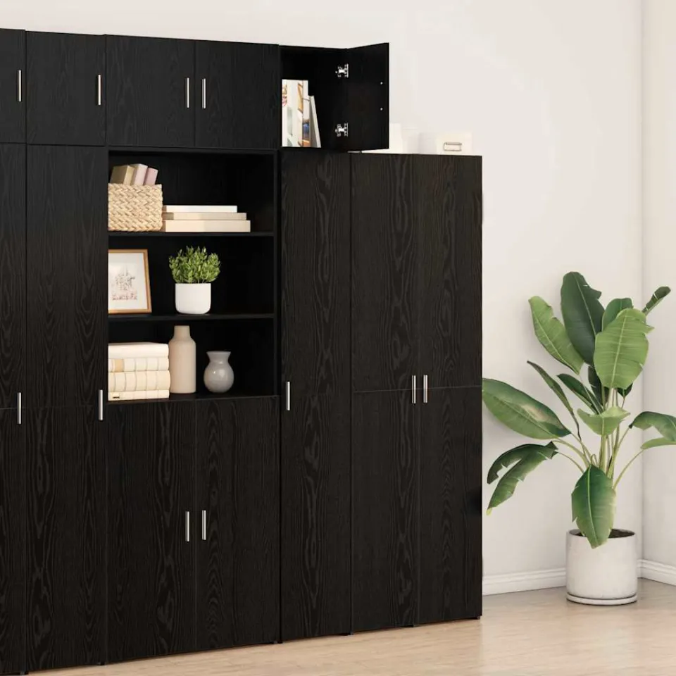 vidaXL Wandkast Zwart Eiken 30 x 42,5 x 39,5 cm Bewerkt hout, foto 4