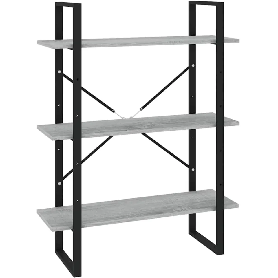 vidaXL Boekenkast 80x30x105 cm bewerkt hout grijs sonoma eikenkleurig