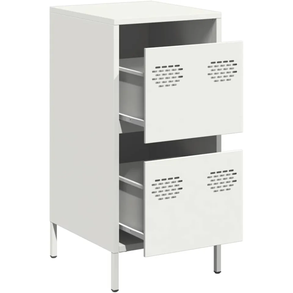 vidaXL Dressoir 35x39x73,5 cm koudgewalst staal wit, foto 4