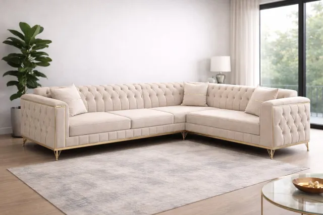 Koningstijl Montero Grande – Koningstijl – Luxe Grote Bank – Royale Design Bank – Ruime Loungebank voor Woonkamer Keuze uit meer dan 30+ kleuren