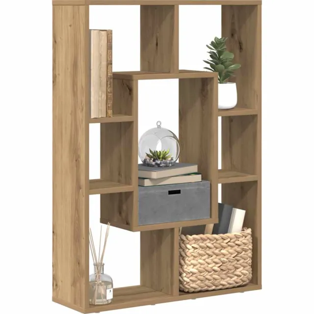 vidaXL Boekenkast 63x20x90 cm bewerkt hout artisanaal eikenkleurig Bruin