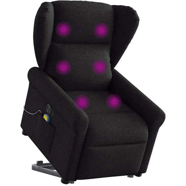 vidaXL Sta-op-massagestoel - elektrisch - verstelbaar - stof - zwart