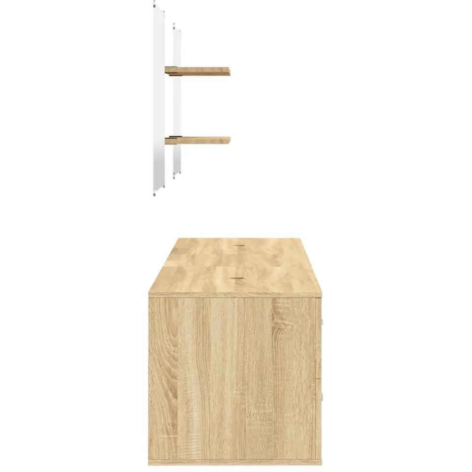 vidaXL 5-delige Badkamermeubelset bewerkt hout eikenkleurig, foto 4