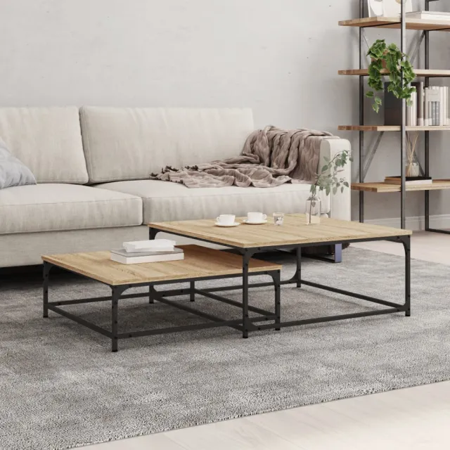 vidaXL 2-delige Tafeltjesset bewerkt hout sonoma eikenkleurig, foto 2