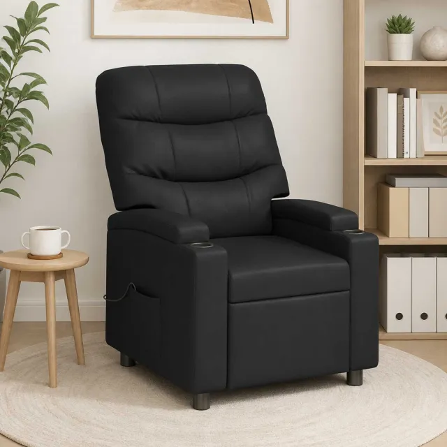 vidaXL Massage-relaxstoel Zwart 75 x 93 x 102 cm Stof, foto 2