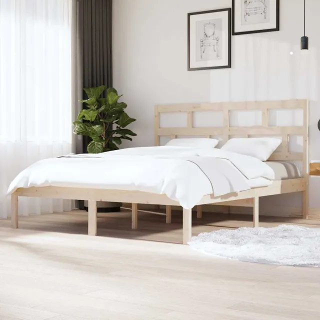 vidaXL Bedframe massief grenenhout 160x200 cm bruin