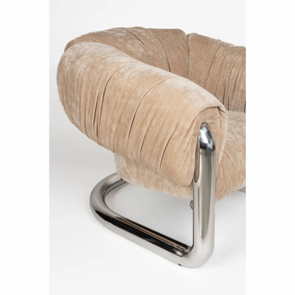 Dutchbone Marly Fauteuil Bruin/Chroom, foto 5