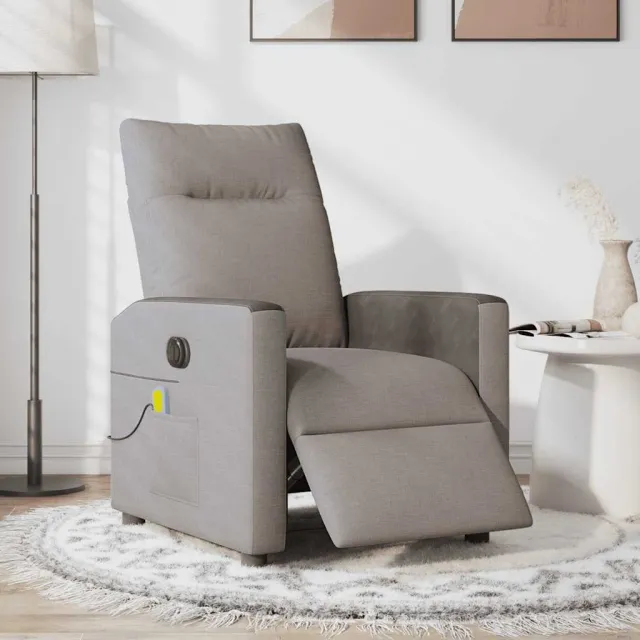 vidaXL Massagestoel elektrisch verstelbaar stof taupe
