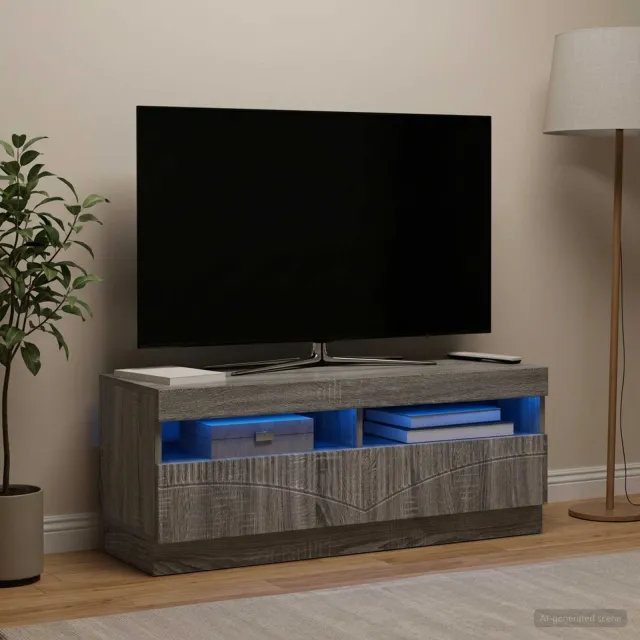 vidaXL LED tv-meubel Grijs Sonoma Bewerkt hout