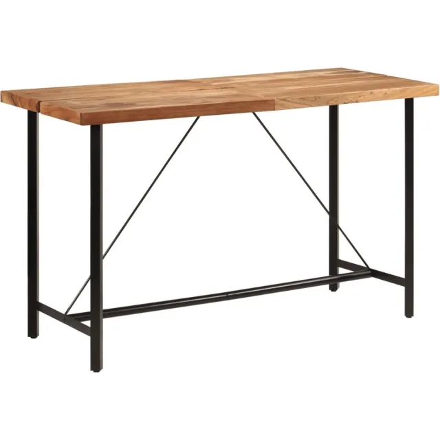 vidaXL Bartafel - 180x70x107 - cm - massief - acaciahout - en - ijzer Bruin