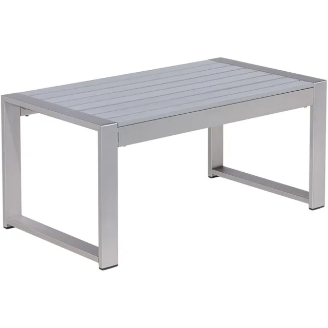 Beliani SALERNO - Tuintafel - Lichtgrijs - 50 x 90 cm - Aluminium