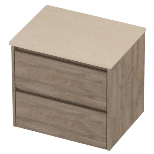 Proline Deck Badmeubelset Hardsteen Symmetrisch 60x46x55 cm Sand Stone Raw Oak Eiken