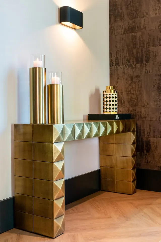 Richmond Interiors Richmond Wandtafel Collada Brushed Goud Goudkleurig