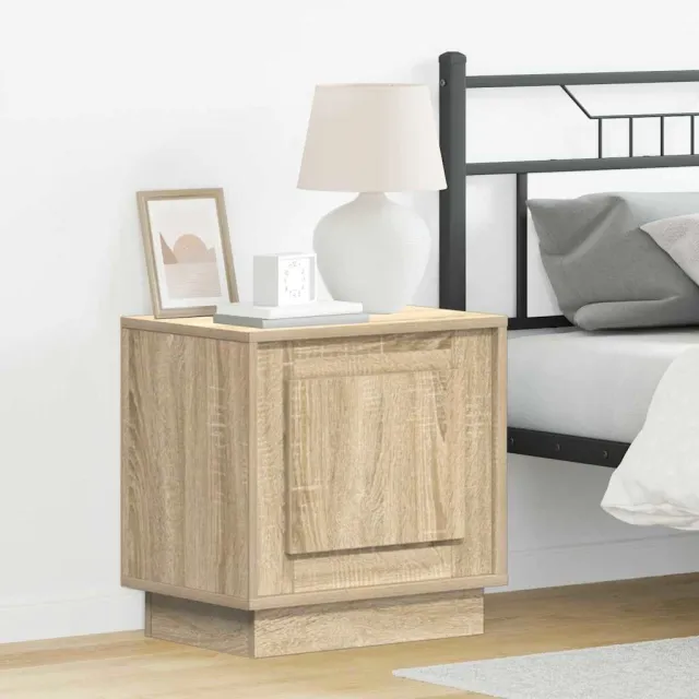 vidaXL Nachtkastje 2 st Sonoma Eiken 44 x 34,5 x 45 cm Bewerkt hout Beige