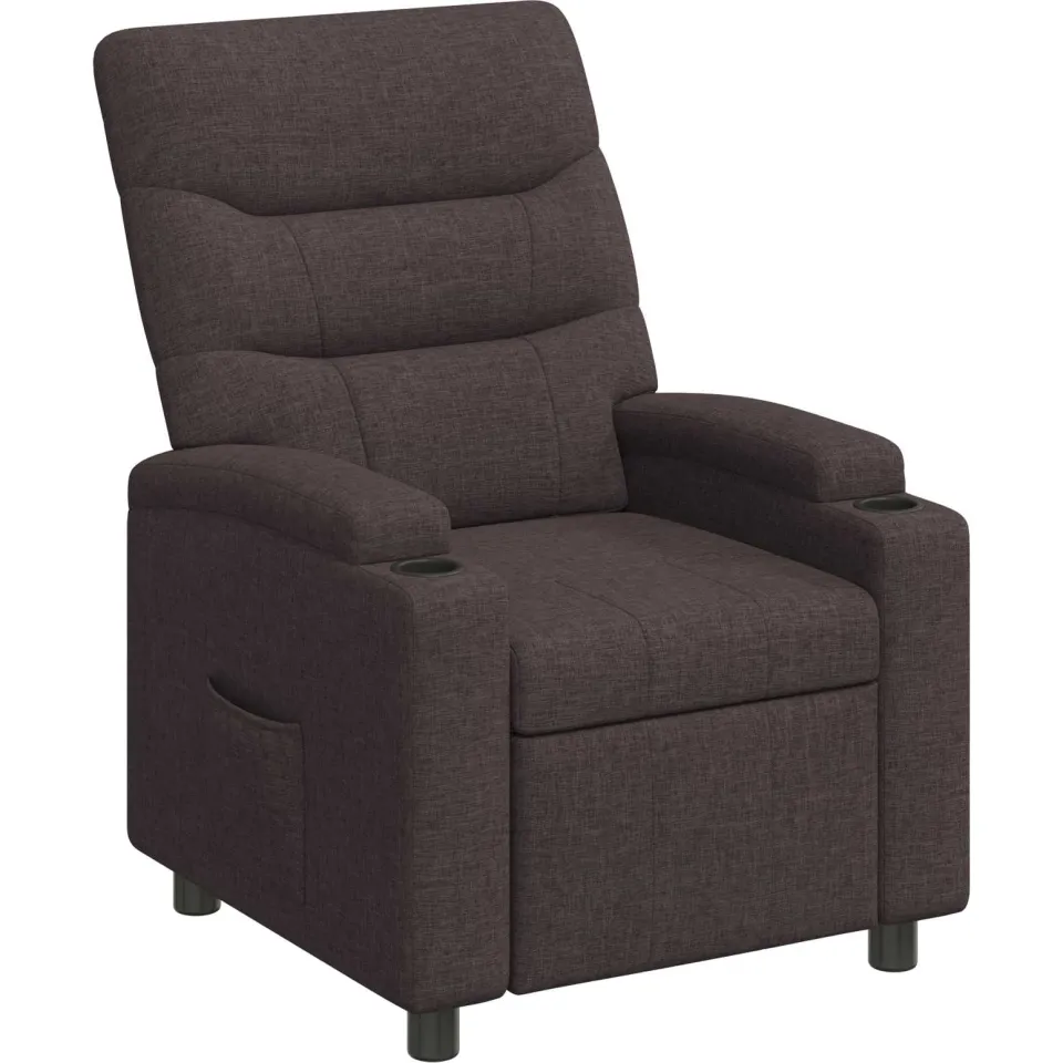 vidaXL Ligstoel Donkerbruin 75 x 95 x 103 cm Stof
