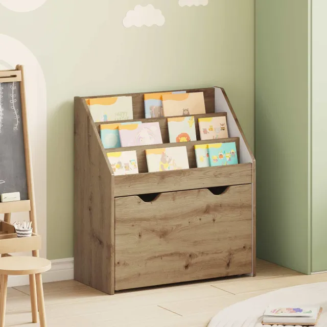 vidaXL Kinderen Boekenkast met lade Artisan Eiken 60 x 29,5 x 69 cm, foto 2