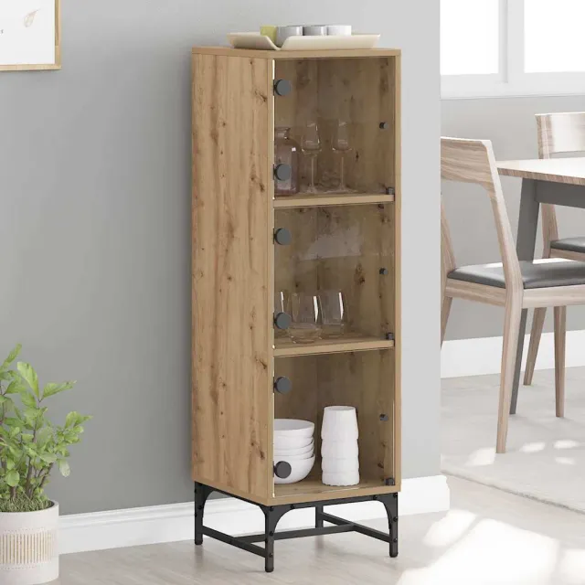 vidaXL Dressoir Artisan Eiken 35 x 37 x 117 cm Bruin