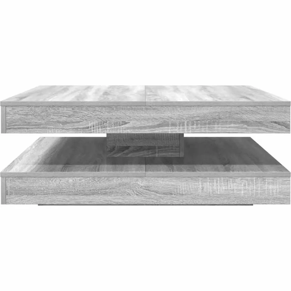 vidaXL Salontafel 360 graden draaibaar 90x90x34,5cm grijs sonoma eiken, foto 4