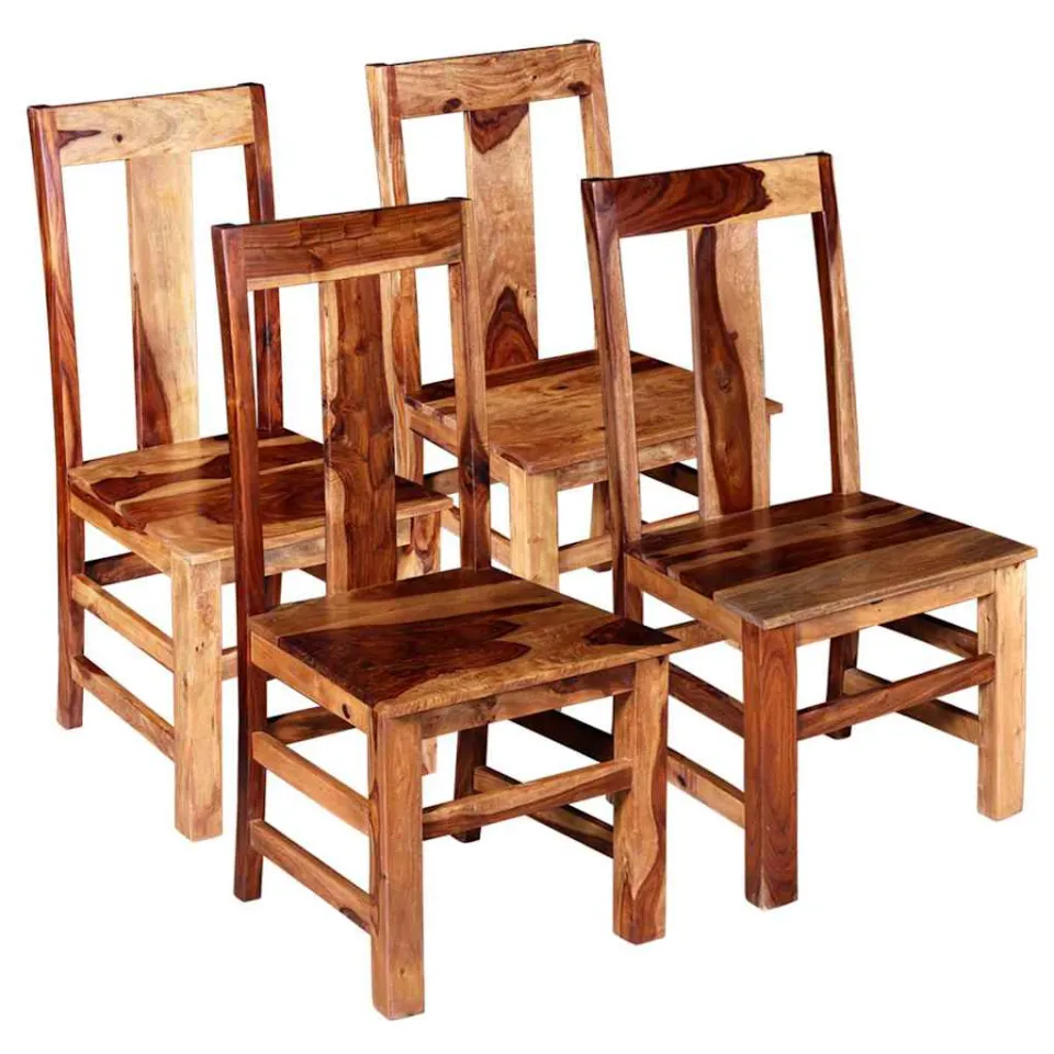 vidaXL Eetkamerstoelen 4 st massief hout Bruin