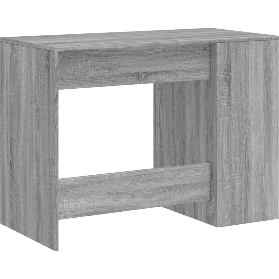 vidaXL Bureau 102x50x75 cm bewerkt hout grijs sonoma eikenkleurig, foto 4