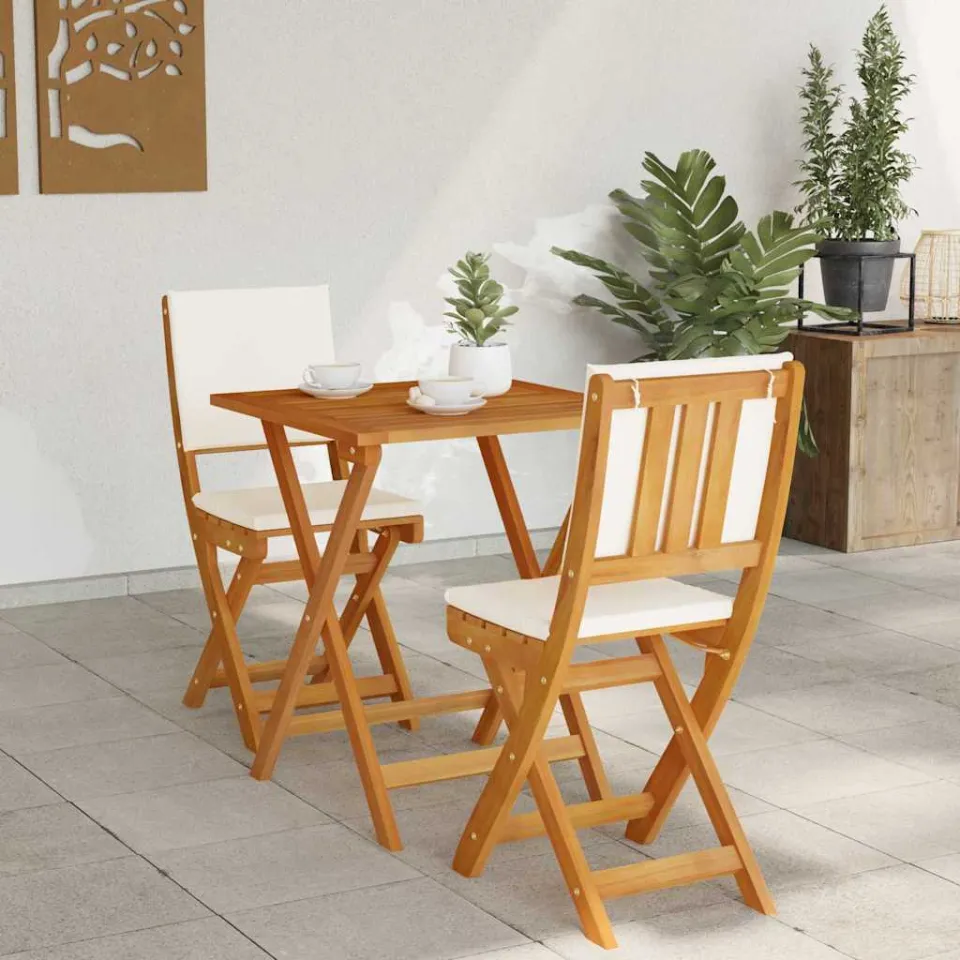 vidaXL Bistroset 3 st Olie naturel Massief Acaciahout, foto 4