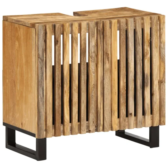 vidaXL Wastafelkast 62x34x58 cm massief ruw mangohout Bruin