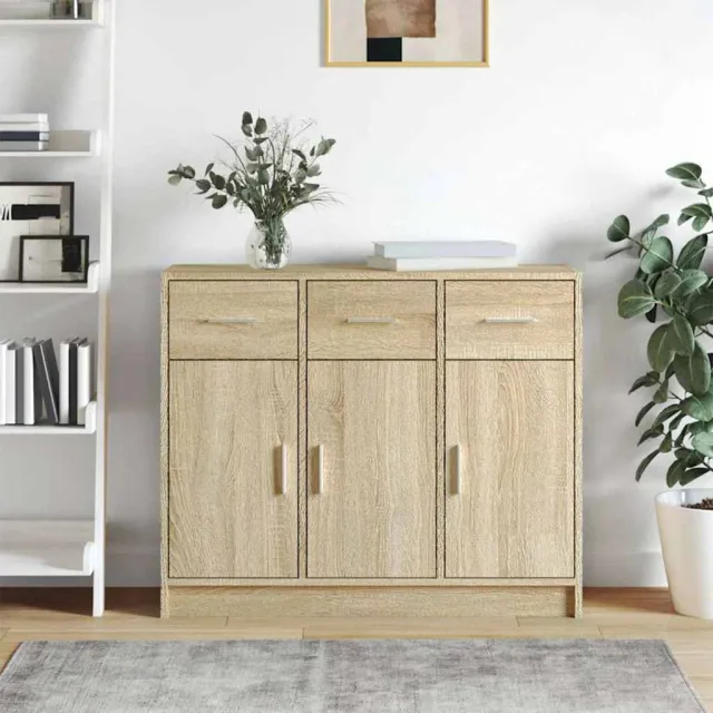 vidaXL Dressoir 91x28x75 cm bewerkt hout sonoma eikenkleurig
