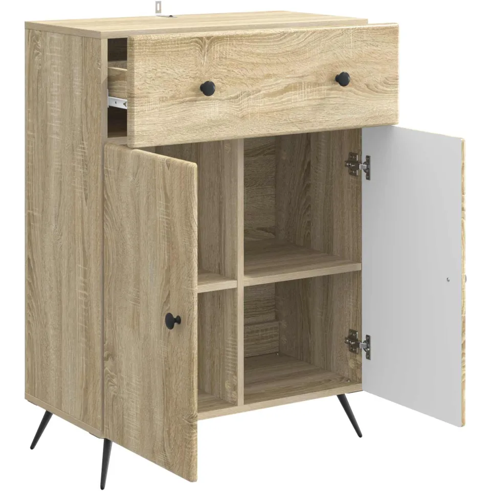 vidaXL Dressoir Sonoma Eiken 66 x 34,5 x 90 cm Bewerkt hout, foto 3