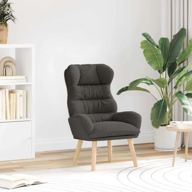vidaXL Fauteuil Donkergrijs 69 x 74 x 93 cm Sherpa Stof grijs