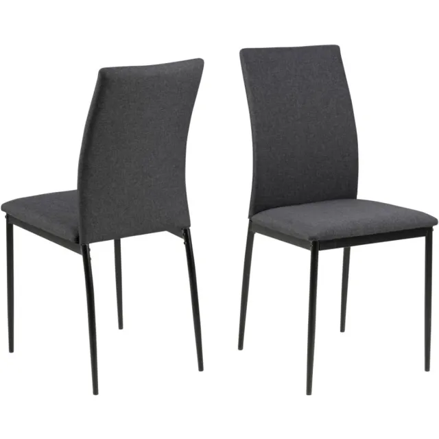 Giga Living Eetkamerstoel Grondal - Grijs Stof - Zithoogte 48,5cm - Set van 4