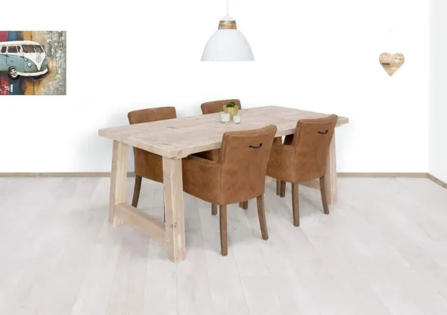 NordXL Steigerhouten tafel Vernon met dik blad