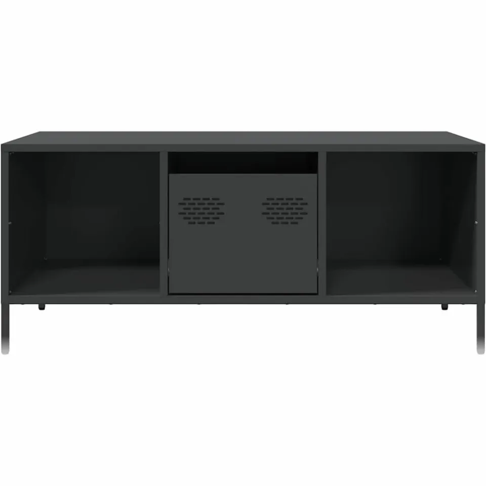 vidaXL Salontafel 101,5x50x43,5 cm koudgewalst staal zwart, foto 4