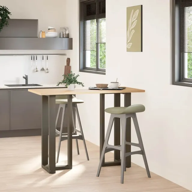 vidaXL Bartafelpoten 2 st T-vormig 50x35x(100-101) cm staal naturel Bruin