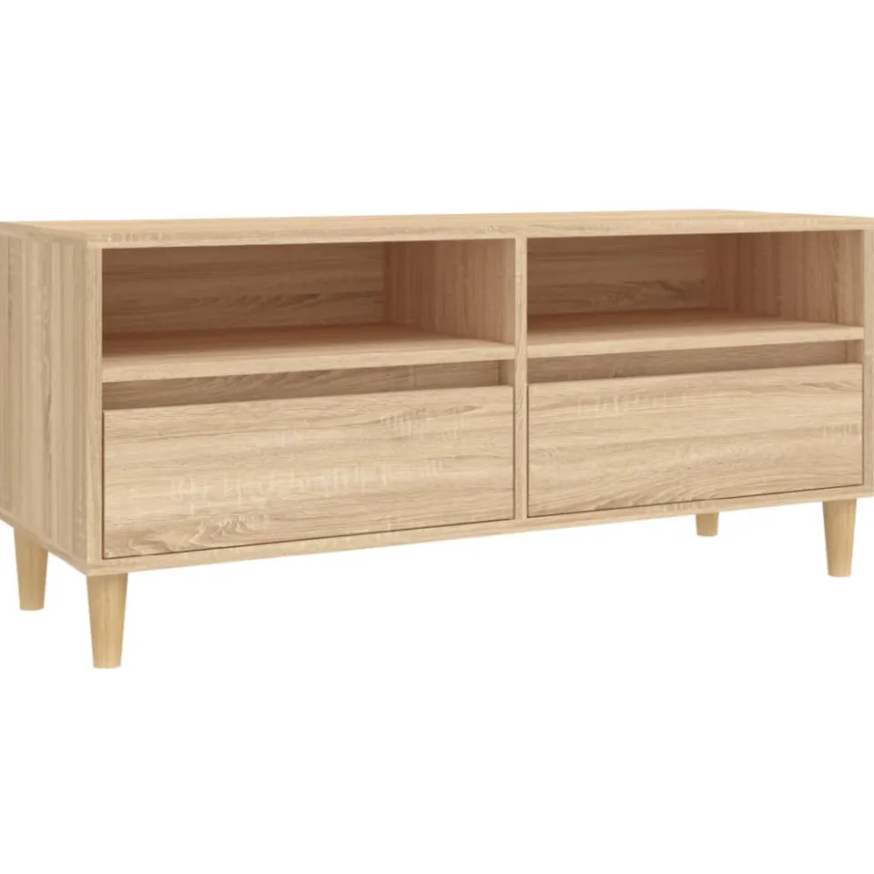 vidaXL Tv-meubel 100x34,5x44,5 cm bewerkt hout sonoma eikenkleurig