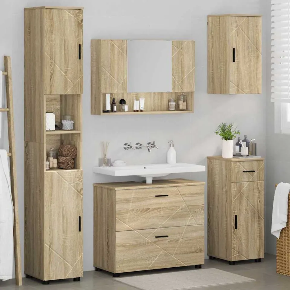 vidaXL Badkamermeubelset 5 st Sonoma Eiken 35 x 30 x 192 cm, foto 4
