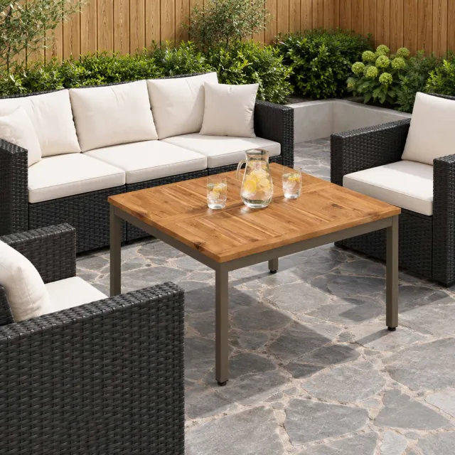 vidaXL Salontafel NAARDEN Natuurlijk en Koffie 80 x 80,5 x 45 cm bruin, foto 2