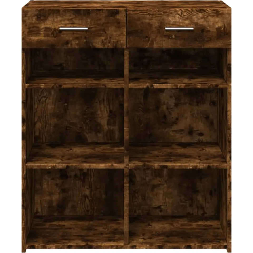 vidaXL Dressoir 80x42,5x93 cm bewerkt hout gerookt eikenkleurig Bruin